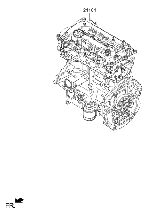 2020 Hyundai Elantra Engine Assembly-Sub Diagram for 1M171-2EU00