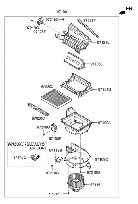 2020 Hyundai Elantra Case-Inlet Duct,Lower Diagram for 97131-F2000