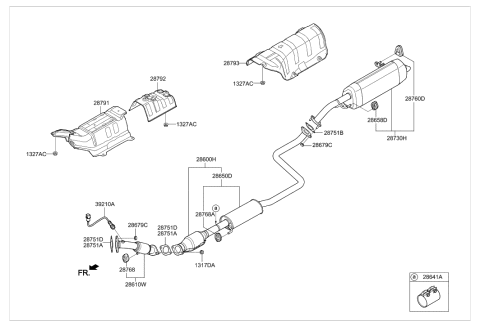 2020 Hyundai Elantra Muffler & Exhaust Pipe Diagram 2