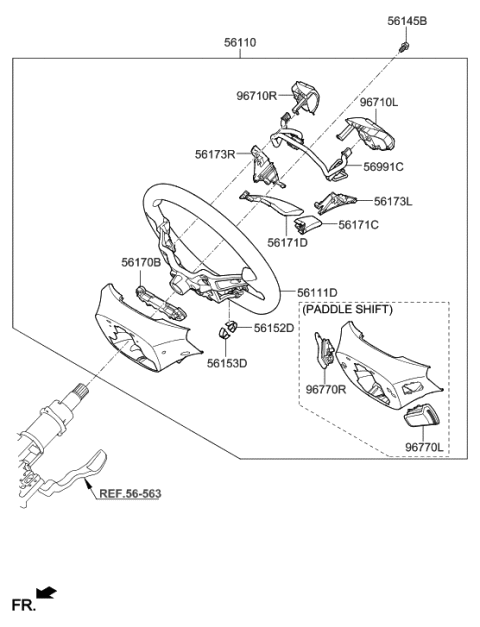 2020 Hyundai Elantra Steering Remote Control Switch Assembly,Right Diagram for 96720-F2000