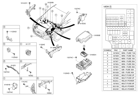 2016 Hyundai Elantra Relay Assembly-Power Diagram for 95230-2P040