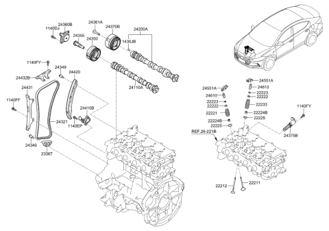 24200-2E074 Genuine Hyundai Camshaft Assembly-Exhaust