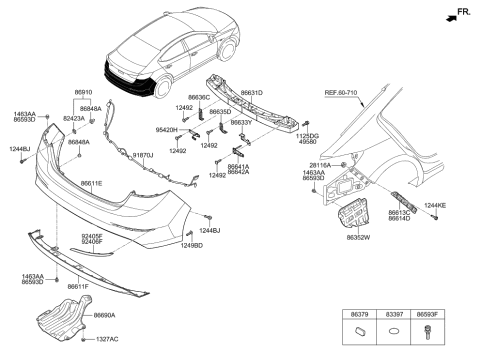 2016 Hyundai Elantra Wiring Harness-Rear Bumper Diagram for 91890-F3010