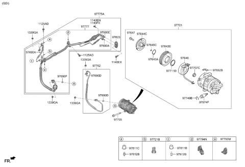 2022 Hyundai Santa Fe Air conditioning System-Cooler Line Diagram 1