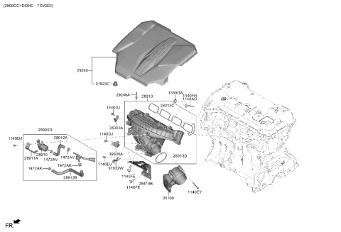 2022 Hyundai Santa Fe Intake Manifold Diagram 1