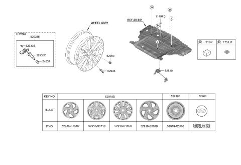 2023 Hyundai Santa Fe Wheel & Cap Diagram