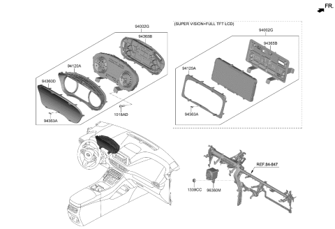 2021 Hyundai Santa Fe Cluster Assembly-Instrument Diagram for 94061-S2010