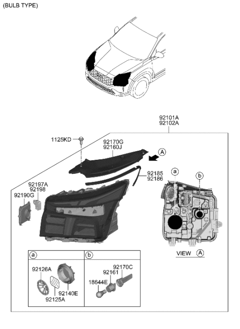 2023 Hyundai Santa Fe Head Lamp Diagram 1