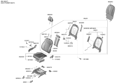 2021 Hyundai Santa Fe Front Seat Diagram 1