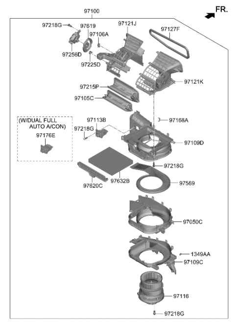 2022 Hyundai Santa Fe Filter Assy-Air Diagram for 97133-L1000