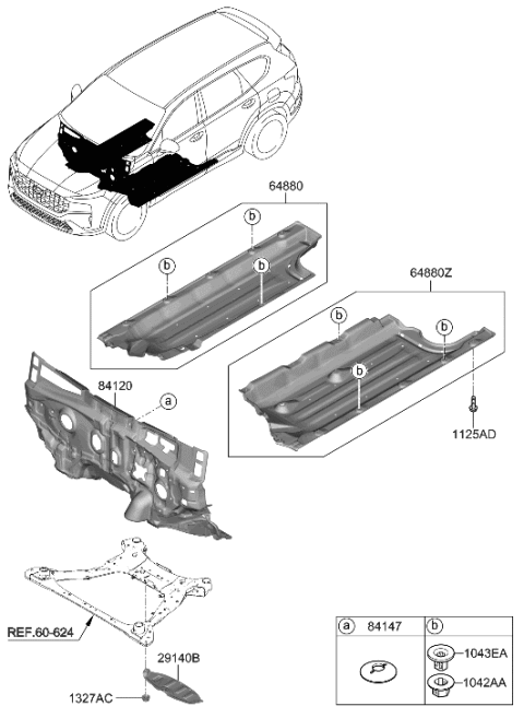 2021 Hyundai Santa Fe Isolation Pad & Plug Diagram 2