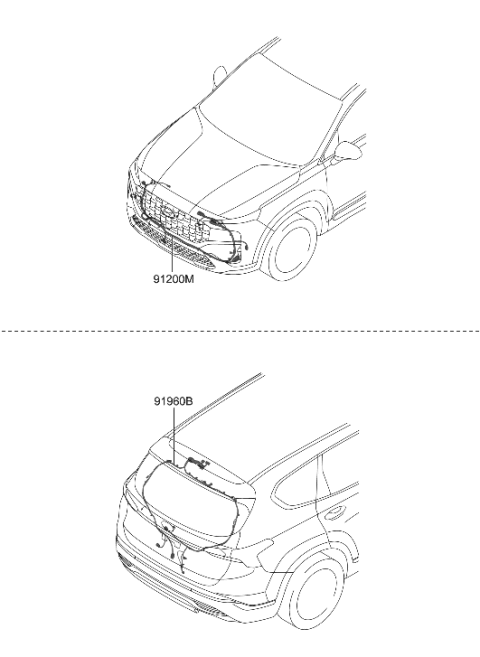 2021 Hyundai Santa Fe Wiring Assembly-Tail Gate Diagram for 91650-S2550