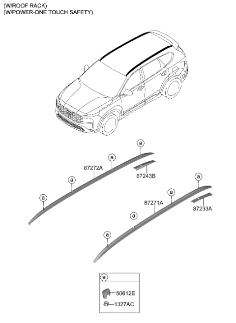 2021 Hyundai Santa Fe RACK ASSY-ROOF,RH Diagram for 87280-S2100