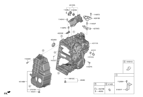 2005 Hyundai Accent Bracket-Trnasmission Support Diagram for 43120-2N110