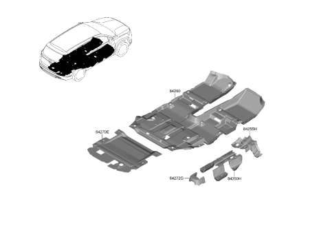 2022 Hyundai Santa Fe Carpet Assembly-Floor Diagram for 84260-S2300-NNB