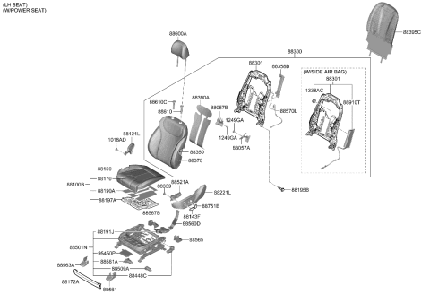 2021 Hyundai Santa Fe Front Seat Diagram 4