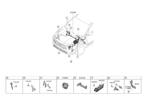 2021 Hyundai Santa Fe Wiring Assembly-FRT Diagram for 91210-S2120