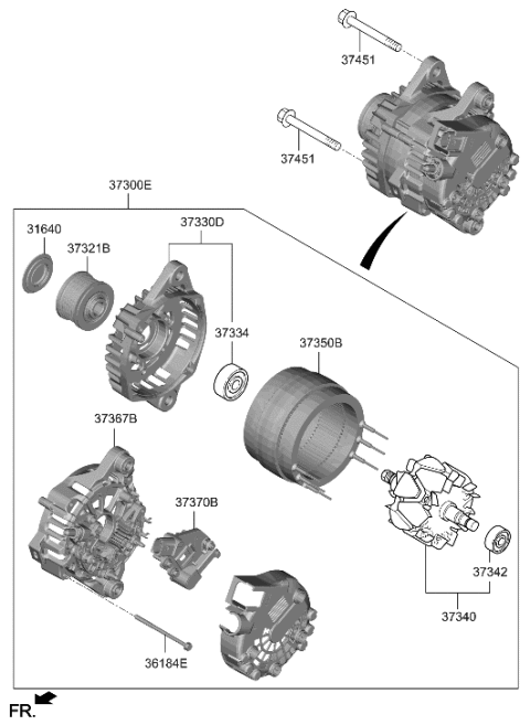 2021 Hyundai Santa Fe Alternator Diagram 1