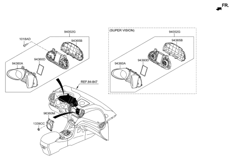 2015 Hyundai Santa Fe Sport Cluster Assembly-Instrument Diagram for 94001-4Z001