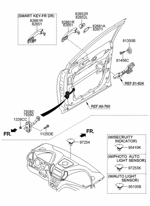 2015 Hyundai Santa Fe Sport Door Handle Assembly, Exterior Diagram for 82651-2W710