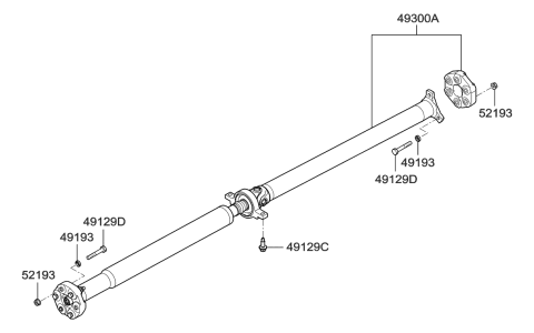 2014 Hyundai Genesis Shaft Assembly-PROPELLER Diagram for 49300-3M600