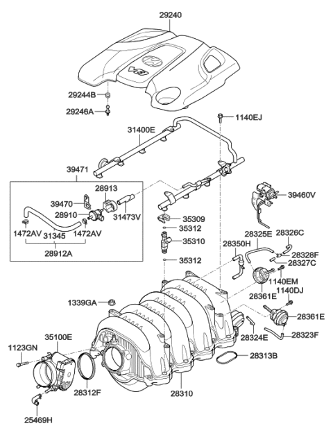 2014 Hyundai Genesis Intake Manifold Diagram 5