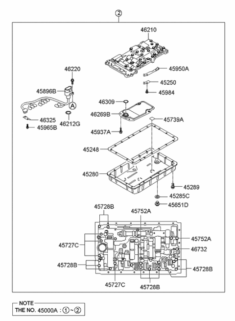 2010 Hyundai Genesis Pan Assembly-Automatic Transaxle Oil Diagram for 45201-3C100