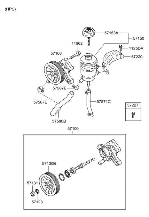 2014 Hyundai Genesis Power Steering Oil Pump Diagram 1