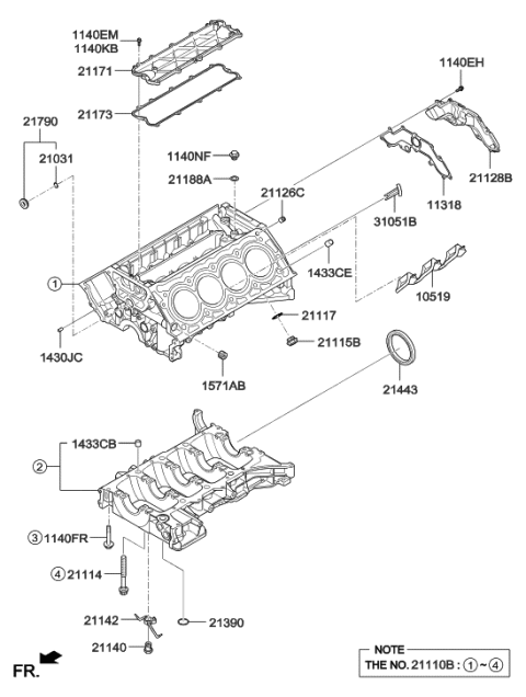 2010 Hyundai Genesis Cylinder Block Diagram 8