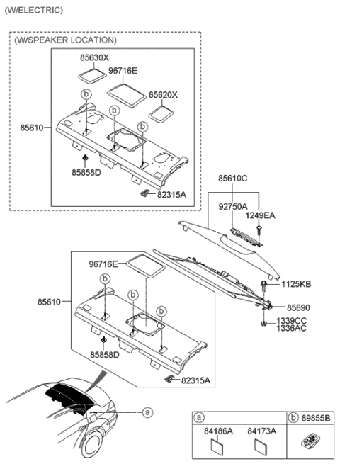 2013 Hyundai Genesis Rear Package Tray Diagram 2