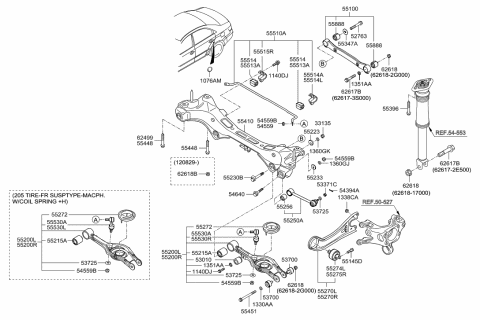 2011 Hyundai Sonata Crossmember-Rear Diagram for 55410-3Q000