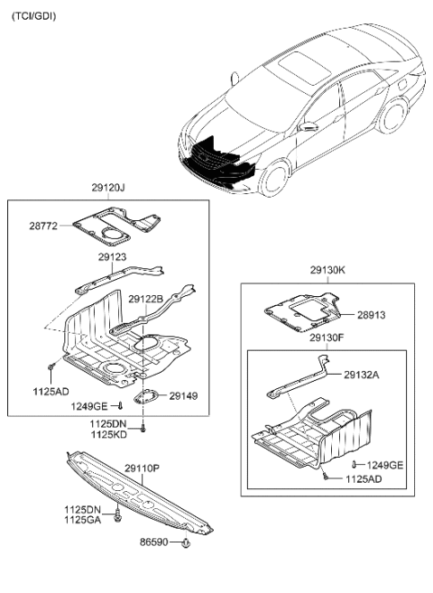 2013 Hyundai Sonata Under Cover Diagram 2