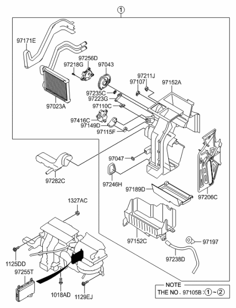 2014 Hyundai Sonata Heater System-Heater & Blower Diagram 1