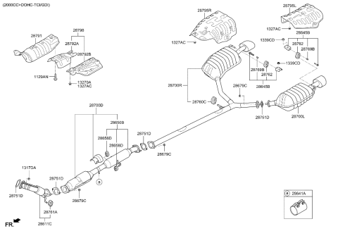 2014 Hyundai Sonata Muffler & Exhaust Pipe Diagram 2