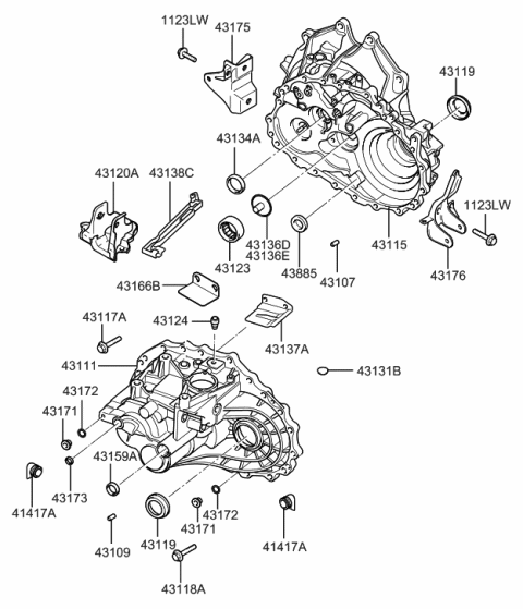 2006 Hyundai Tiburon Seal-Oil Diagram for 43119-39900