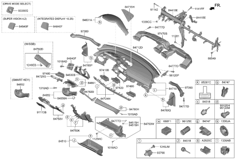 2022 Hyundai Elantra Duct Assembly-Ctr Air Vent,RH Diagram for 97420-AA000-LM5
