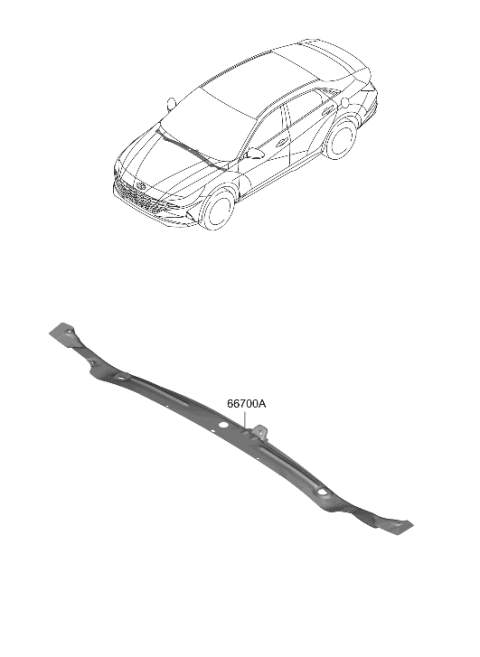 2021 Hyundai Elantra Cowl Panel Diagram