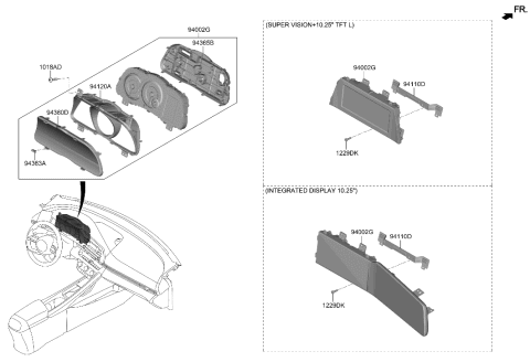 2023 Hyundai Elantra Bracket Assembly-Cluster MTG Diagram for 94400-AA000