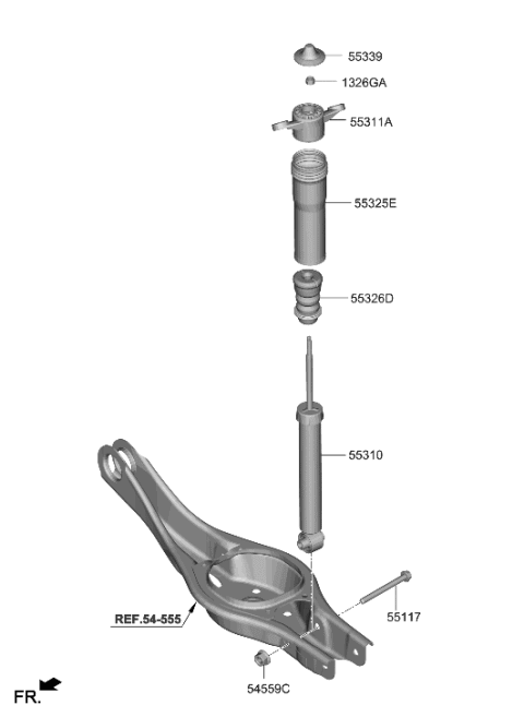 2021 Hyundai Elantra Rear Spring & Strut Diagram 2