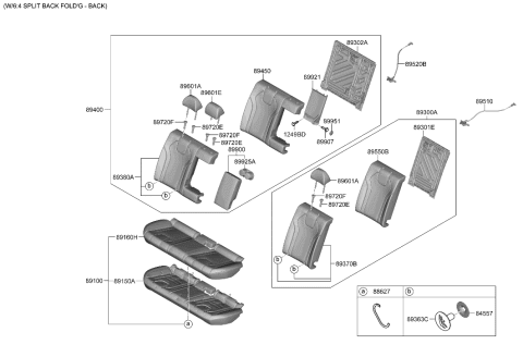 2023 Hyundai Elantra Latch Assembly-Rear Seat,LH Diagram for 89T50-AA000