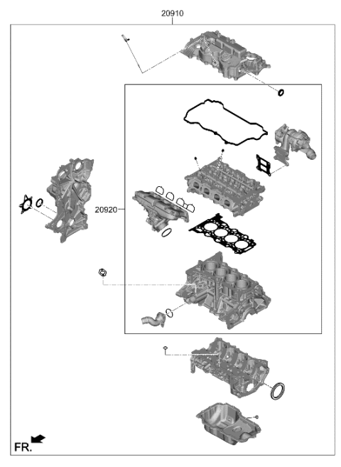 2021 Hyundai Elantra Engine Gasket Kit Diagram 2