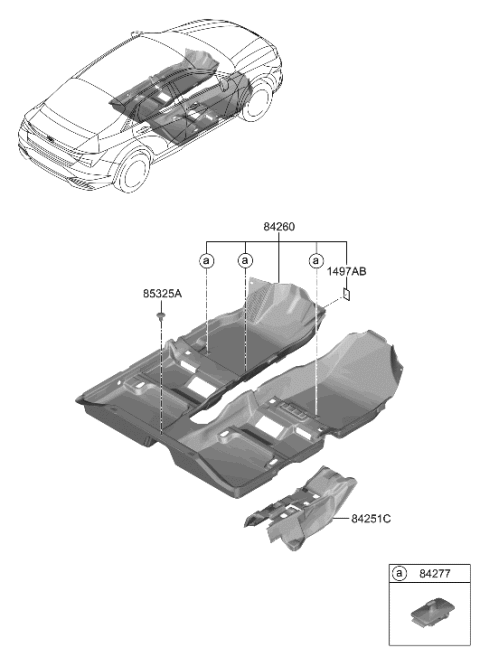 2023 Hyundai Elantra Carpet Assembly-Floor Diagram for 84260-AA360-NNB