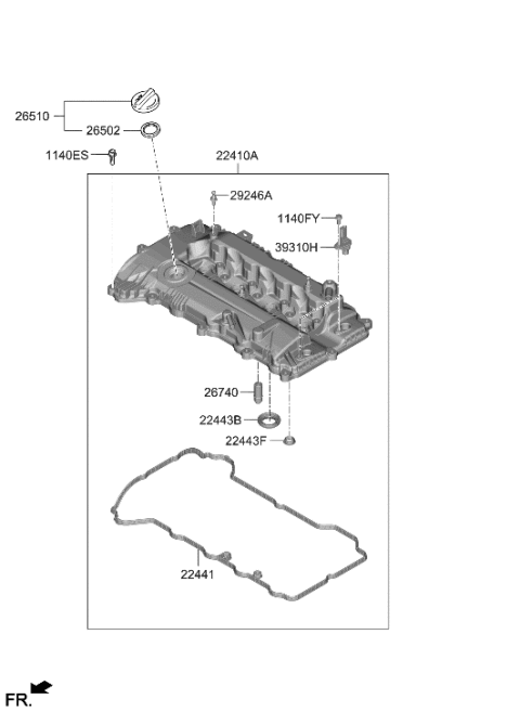 2021 Hyundai Elantra Rocker Cover Diagram 1