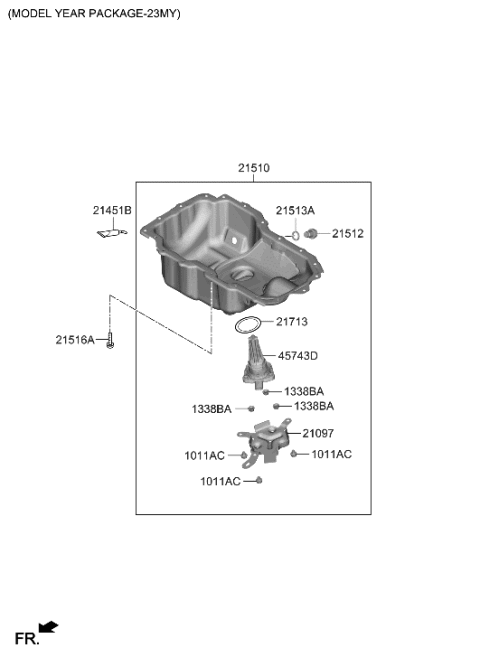 2021 Hyundai Elantra Belt Cover & Oil Pan Diagram 3