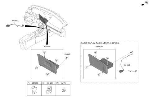 2021 Hyundai Elantra AUDIO ASSY Diagram for 96160-AA260-M5R