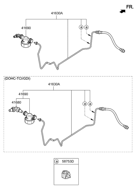 2011 Hyundai Accent Tube Assembly-Clutch Diagram for 41630-AA300