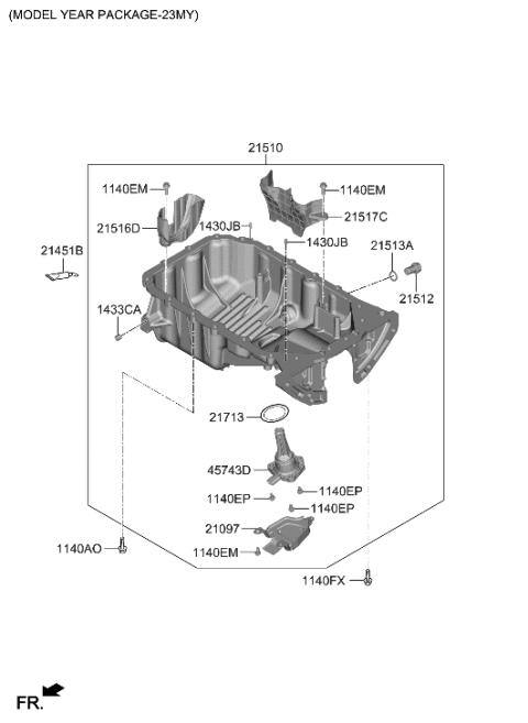 2022 Hyundai Elantra Belt Cover & Oil Pan Diagram 4