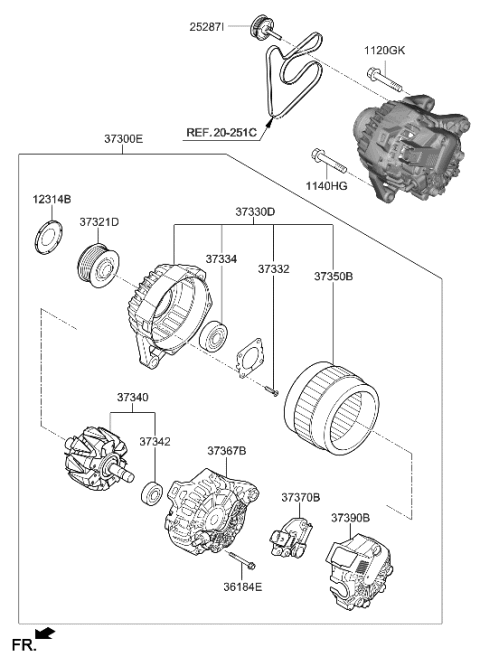 2021 Hyundai Elantra Alternator Diagram 1