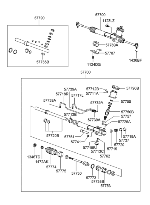2001 Hyundai Sonata Yoke Assembly-Rack Support Diagram for 57719-38000