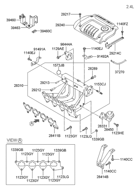 2003 Hyundai Sonata Intake Manifold Diagram 1